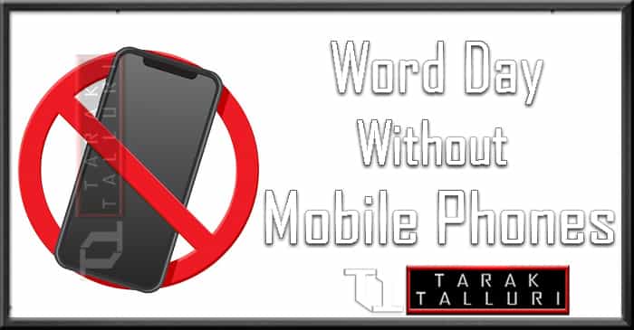 Word Day Without Mobile Phones World Days Without Phone & Smartphone no phone day