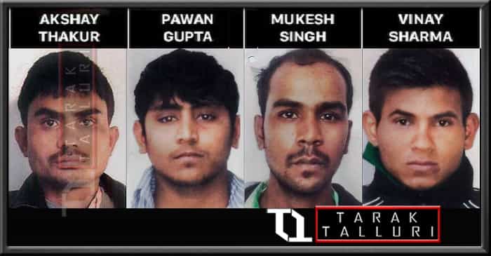 Four men convicted for the 2012 Nirbhaya gang rape and murder case were executed at Tihar Jail Akshay Thakur Vinay Sharma Pawan Gupta Mukesh Singh