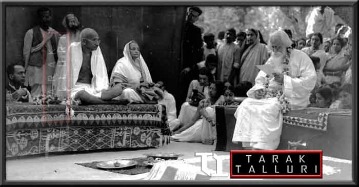 Mahatma Gandhi visited Rabindranath Tagore at Santiniketan.