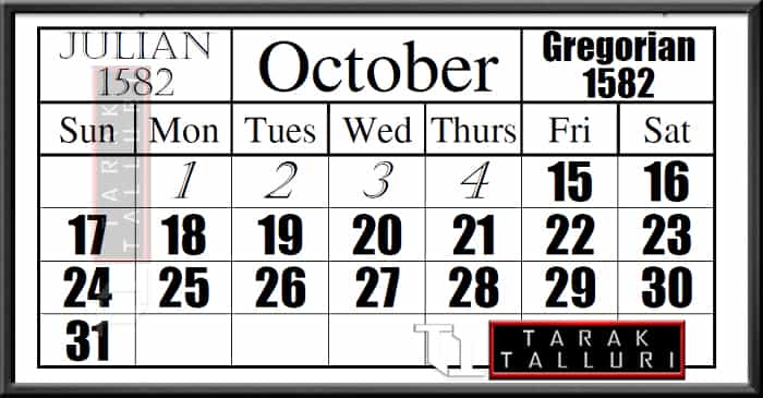 Gregorian calendar was introduced