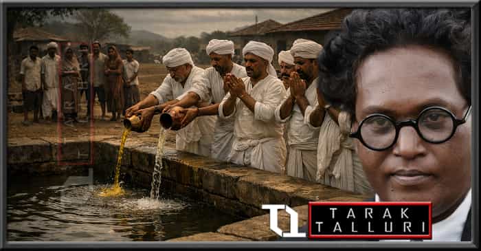 The day after the Mahad Satyagraha, upper-caste Hindus performed a ritual to purify the Chavdar Tank after Dalits had drunk from it.