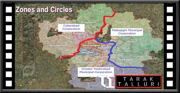 Greater Hyderabad Municipal Corporation was divided (GHMC), Cyberabad Municipal Corporation (CMC), and Malkajgiri Municipal Corporation (MMC)