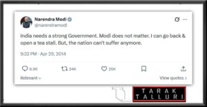 Narendra Modi himself, posted on X (formerly Twitter), during his first prime ministerial campaign.